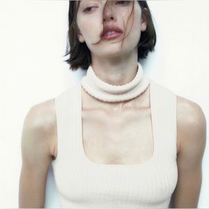 Zara Ecru 🤍🤍🤍Choker Tank Top - Size Medium - NWT